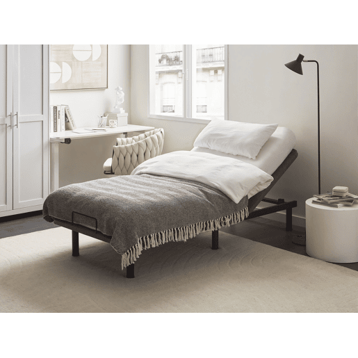 Base de cama eletricamente ajustável BRUNOY 90 x 200 cm Cinzento