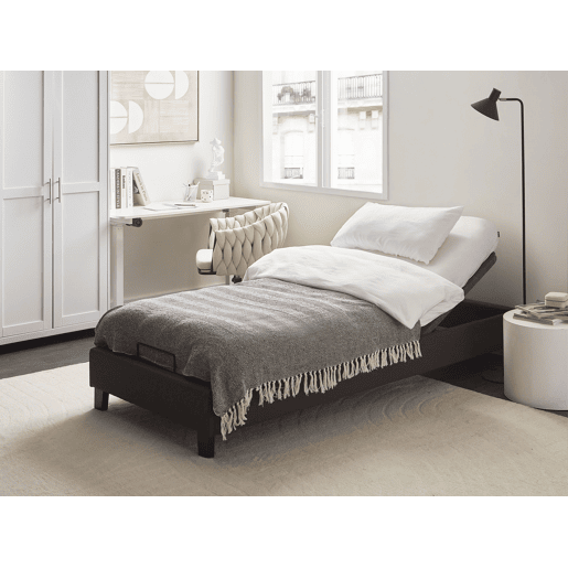 Base de cama eletricamente ajustável BRUNOY 90 x 200 cm Cinzento