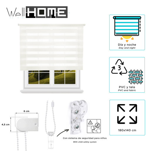 Persiana Rolô Well Home DiaNoite