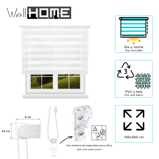 Persiana Rolô Well Home DiaNoite