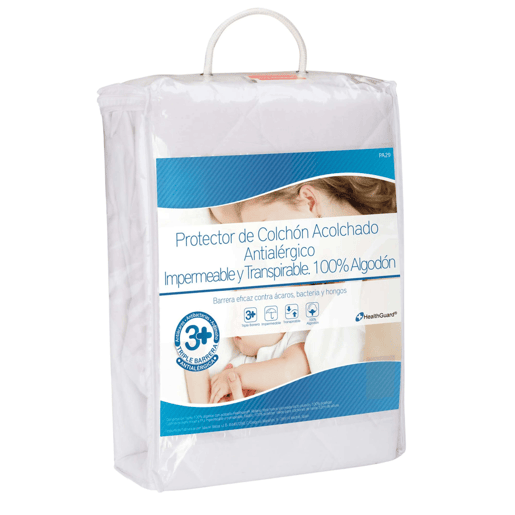 Protetor de Colchão 90x190 cm com Tripla Barreira Impermeável na Cor Branca Altura Máxima 32 cm