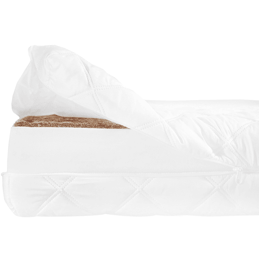 Colchão 80x180 anti-ácaros de espuma de coco 15 cm Arlo Branco