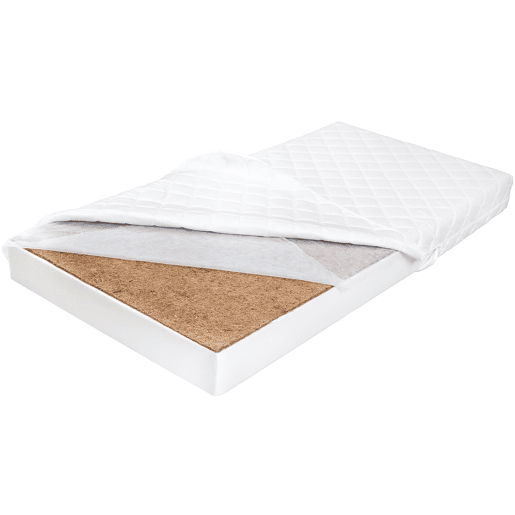 Colchão de gaveta 90x190 espuma de coco 8 cm anti-ácaros Arlo Branco