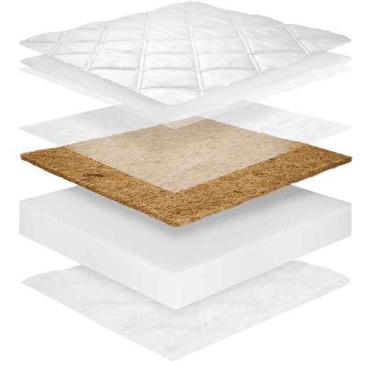 Colchão de gaveta 90x190 espuma de coco 8 cm anti-ácaros Arlo Branco