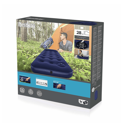 Bestway Colchão Individual Júnior com Inflador de Pé 185x76x28 cm Inflável e Camping 67223