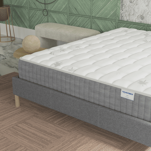 Colchão de 140x200cm com molas ensacadas e espuma viscoelástica, com 25cm de espessura