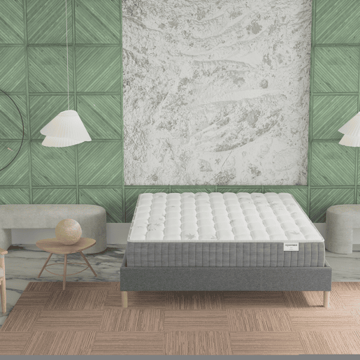 Colchão de 140x200cm com molas ensacadas e espuma viscoelástica, com 25cm de espessura