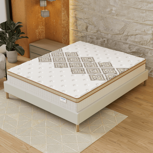 Colchão 200x200cm com molas ensacadas e espuma de alta densidade, espessura de 28cm