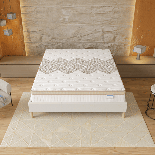 Colchão 200x200cm com molas ensacadas e espuma de alta densidade, espessura de 28cm
