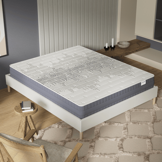 Colchão 90x200cm com viscoelástica com grafeno e espuma de alta densidade, espessura 22cm