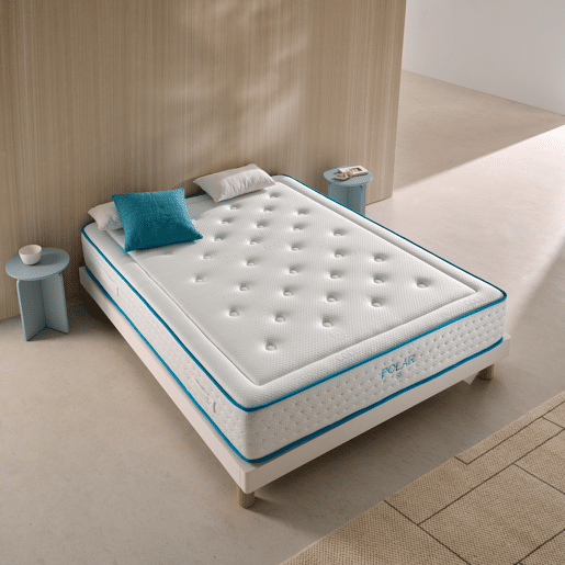 Colchão Visco Luxury Polar Duo 120x190 cm, altura 29 +- 2 cm. Firmeza média-alta.