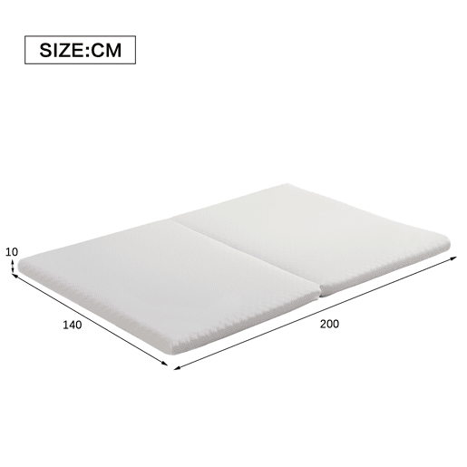 Colchão dobrável 140x200 cm e 140x100 cm - ergonómico, respirável, duradouro, espuma H3, certificado Öko-Tex - Branco