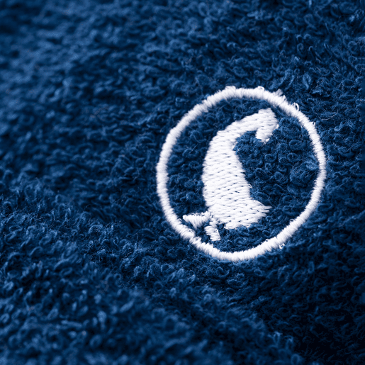 Roupão azul marinho ML 320GSM 100% algodão liso com logotipo bordado El Ganso