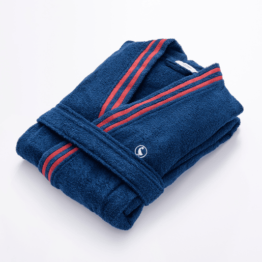 Roupão azul marinho ML 320GSM 100% algodão liso com logotipo bordado El Ganso