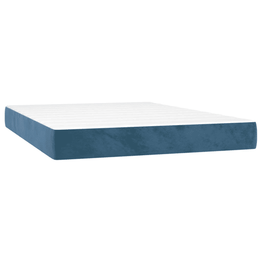 vidaXL Colchão de molas ensacadas 120x200x20 cm veludo azul-escuro