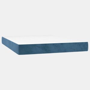 vidaXL Colchão de molas ensacadas 100x200x20 cm veludo azul-escuro