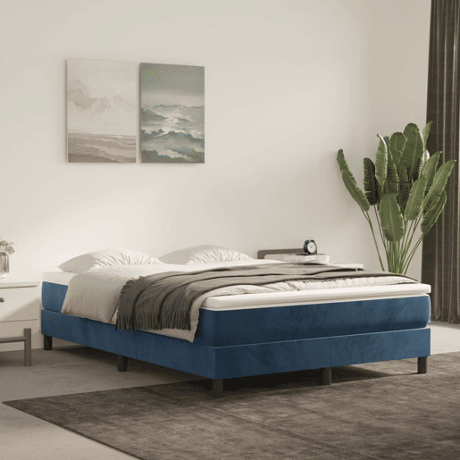 vidaXL Colchão de molas ensacadas 120x200x20 cm veludo azul-escuro