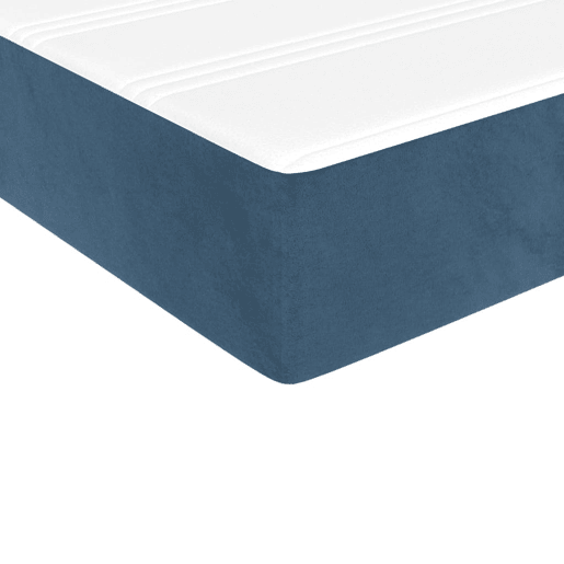 vidaXL Colchão de molas ensacadas 120x200x20 cm veludo azul-escuro