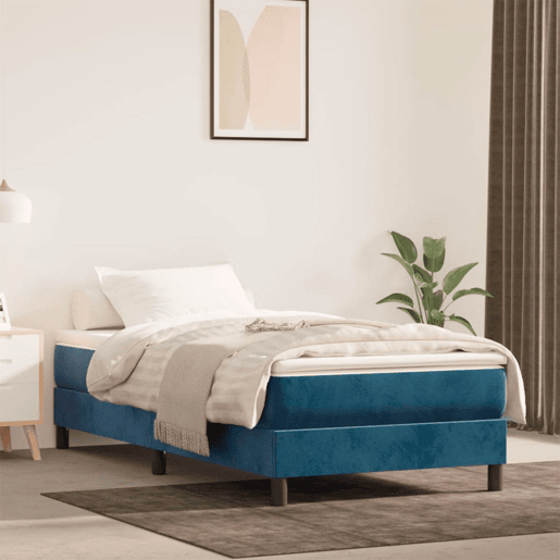 vidaXL Colchão de molas ensacadas 120x200x20 cm veludo azul-escuro
