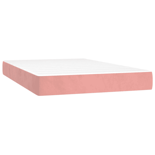 vidaXL Colchão de molas ensacadas 100x200x20 cm veludo rosa