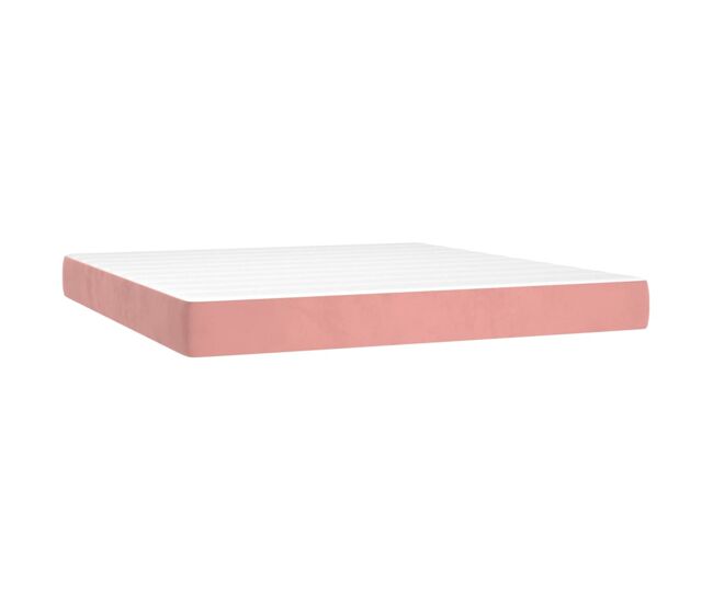 Vidaxl colchón de muelles ensacados terciopelo rosa 140x200x20 cm