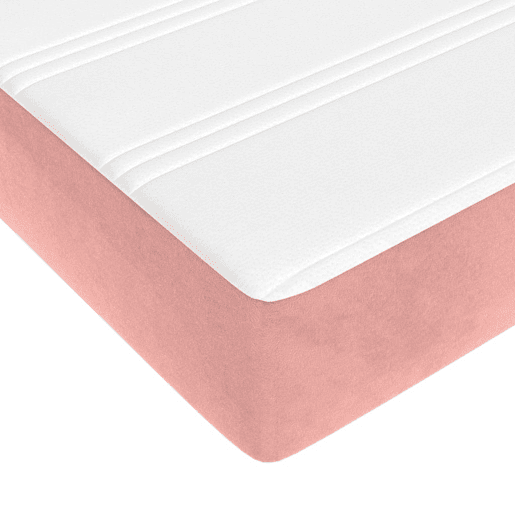 vidaXL Colchão de molas ensacadas 100x200x20 cm veludo rosa