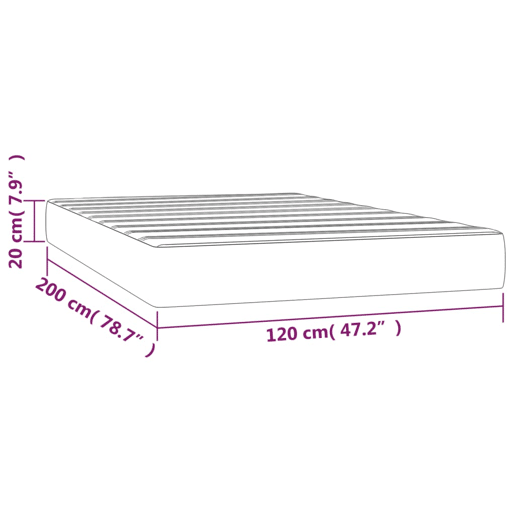 vidaXL Colchão de molas ensacadas 100x200x20 cm veludo rosa