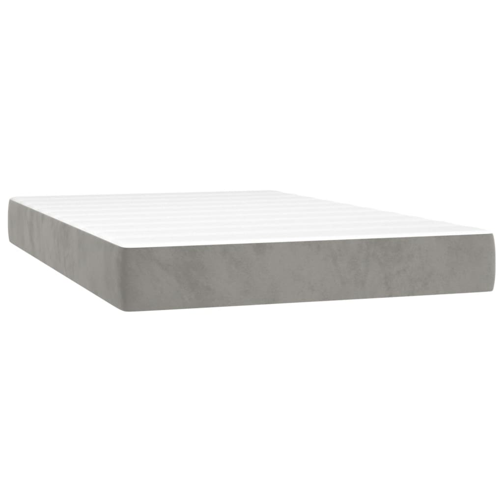 Vidaxl colchón de muelles ensacados terciopelo gris claro 100x200x20cm