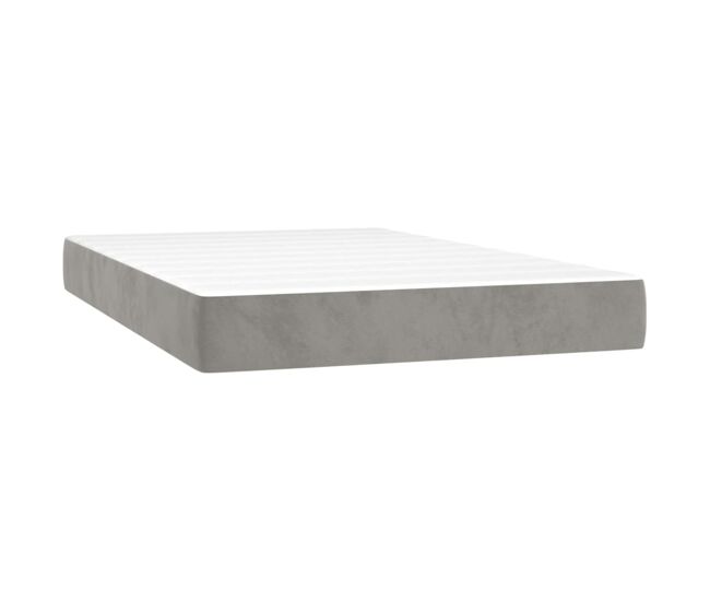 Vidaxl colchón de muelles ensacados terciopelo gris claro 100x200x20cm