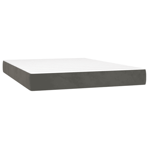 vidaXL Colchão de molas ensacadas 80x200x20 cm veludo cinza-escuro