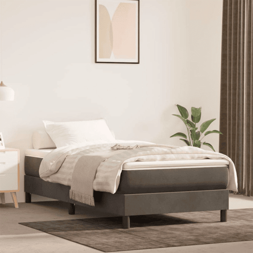 vidaXL Colchão de molas ensacadas 80x200x20 cm veludo cinza-escuro