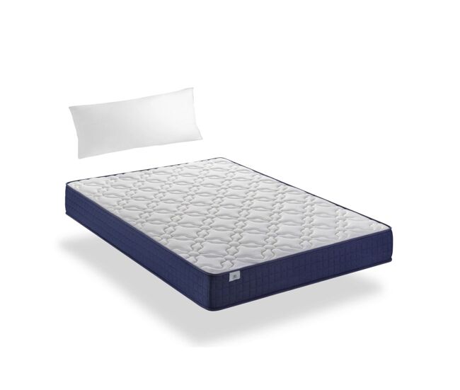 Pack colchón viscoelástico essential 90x190cm altura 14cm y almohada fibra fusion home