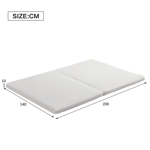 Colchão dobrável 140x200 cm e 140x100 cm - ergonómico, respirável, duradouro, espuma H3, certificado Öko-Tex - Branco