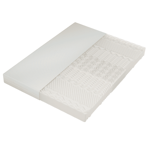 Colchão de espuma fria 180x200 - 7 zonas, altura 20 cm, H3H2, ergonómico com alças e capa lavável, fibra climática, com fecho completo