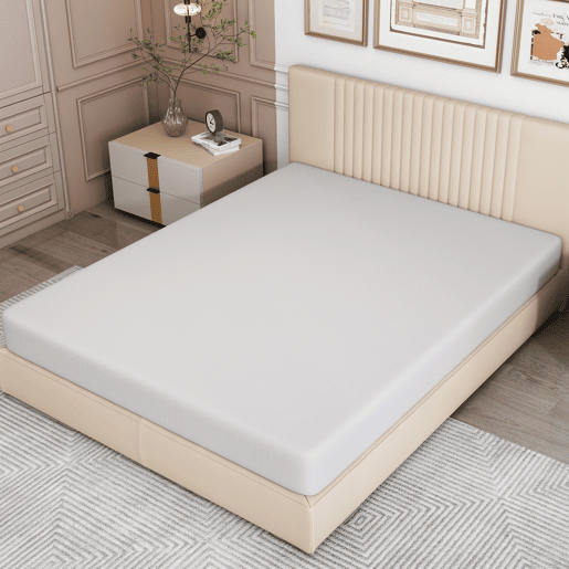 Colchão 90x200cm - ergonómico, respirável, certificado Öko-Tex, com partículas antiderrapantes e alças - Branco