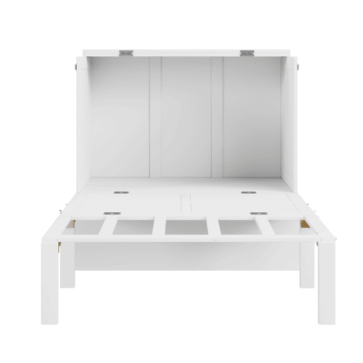 Cama dobrável de madeira 90x200 cm - com estrado - Branco