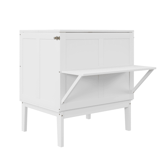 Cama dobrável de madeira 90x200 cm - com estrado - Branco