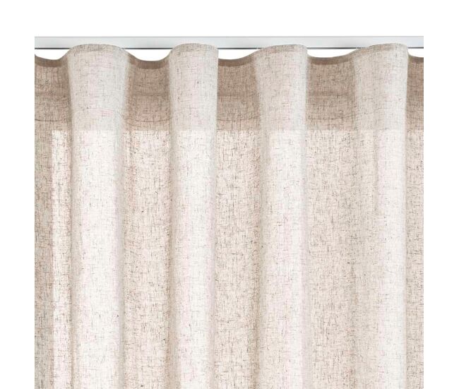 Cortina con ollaos beige cortinas salon tanslucida 140 x 300