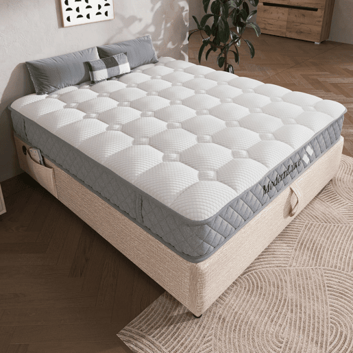 Colchão ortopédico 180x200 cm - 7 zonas, H3, 20 cm, com alças, embalagem a vácuo - Branco
