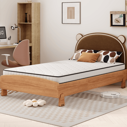 Colchão de molas 90x200 cm - H3 firme, 12 cm de espessura, ergonómico e enrolado - branco