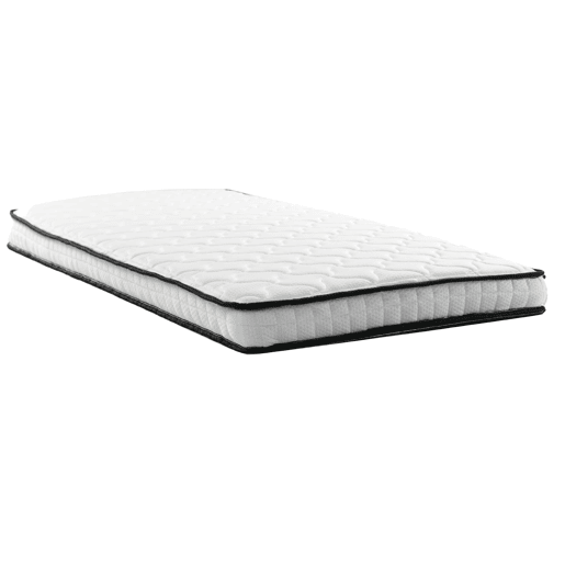 Colchão de molas 90x200 cm - H3 firme, 12 cm de espessura, ergonómico e enrolado - branco