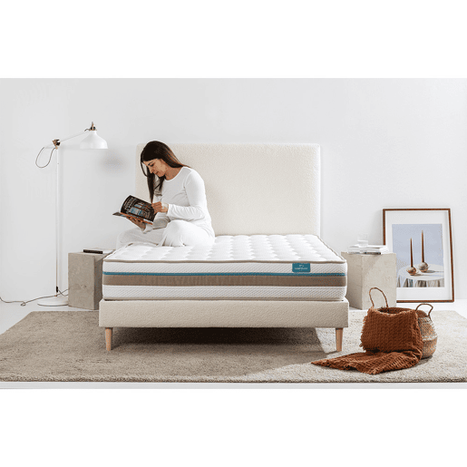 Leafsleep Colchão Nature Cloud Visco u2014 190 x 135 cm, Altura 23 cm, Viscoelástico e Tecido Tencel™.