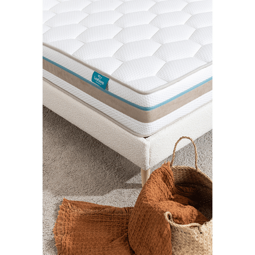 Leafsleep Colchão Nature Cloud Visco u2014 190 x 135 cm, Altura 23 cm, Viscoelástico e Tecido Tencel™.