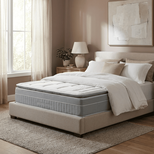 Colchão Luxury Topper - Mola ensacada e viscoelástica integrada, 180 x 140 cm, altura 30 cm.