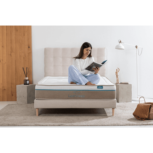 Colchão Leafsleep Nature Spring Visco 180 x 80 cm u2014 Espuma viscoelástica e molas ensacadas, firmeza médiau2011suave.