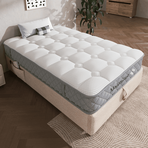 Colchão ortopédico 120x200 cm - 7 zonas de molas ensacadas, H3, 20 cm, OEKO-TEX - Branco