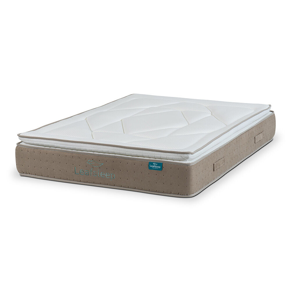 Leafsleep nature spring topper 200 x 135 cm, altura 28 cm — muelles ensacados y viscoelástica con tejido tencel.