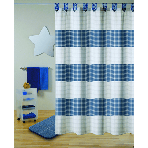 Cortina de banho 180x200 Quadro Azul