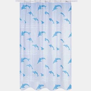 PVA 180x200 Dolphins Polyester Bath Curtain