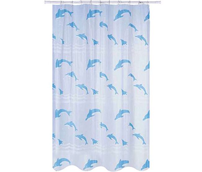 Cortina de baño de poliester pva 180x200 delfines